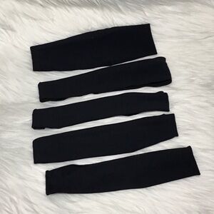 Solid Black Cotton Headbands, New, Lot of 5
